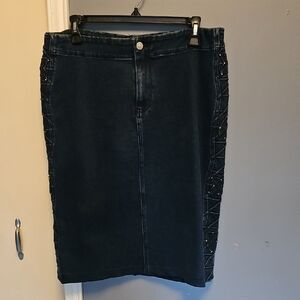 Chic Dark Blue Pencil Skirt